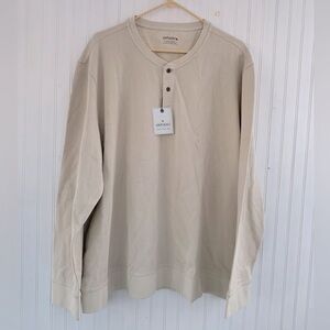 UNTUCKIT Men’s Cream Veneroso Henley Long sleeve Tee Size 3XL New with Tags! NWT